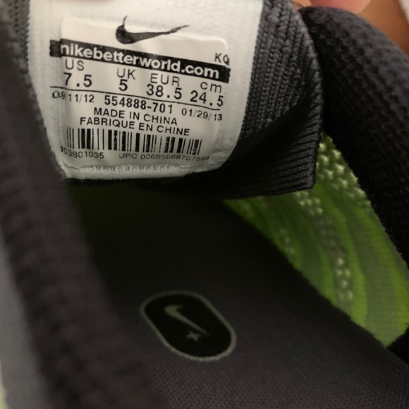 Nike Flyknit One Neon Yellow Sneakers 7.5 - Picture 6 of 9